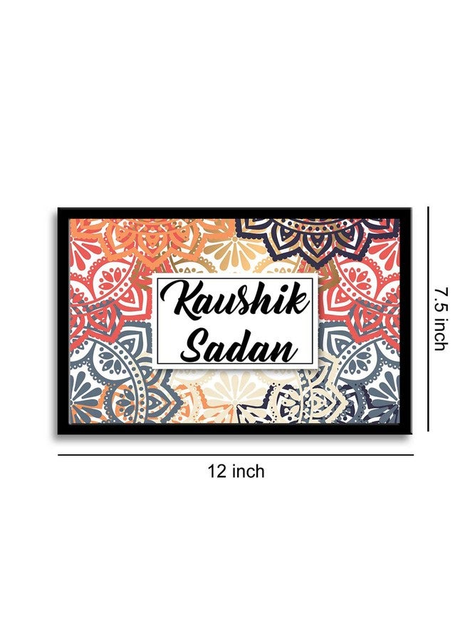 999STORE Printed Clasical Pattern For Home Name Plate (Mdf & Fiber Frame_12 X7.5 Inches_Multi) - Image 4